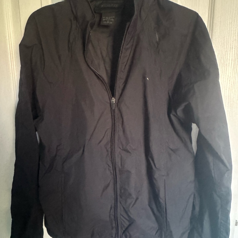 Express Men's Black Windbreaker Jacket with Zip away Hood